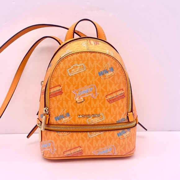 Michael Kors Vibrant Orange Mini Convertible Backpack Crossbody main image 7